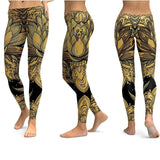 Gold Print leggings - jfwoman.com