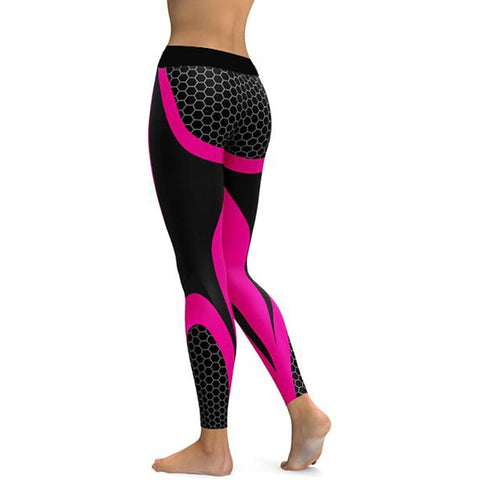 Black-Pink fitness leggings - jfwoman.com